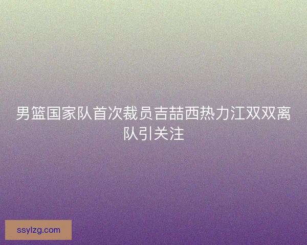 男篮国家队首次裁员吉喆西热力江双双离队引关注