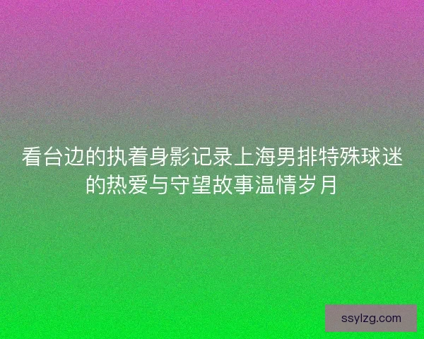 看台边的执着身影记录上海男排特殊球迷的热爱与守望故事温情岁月