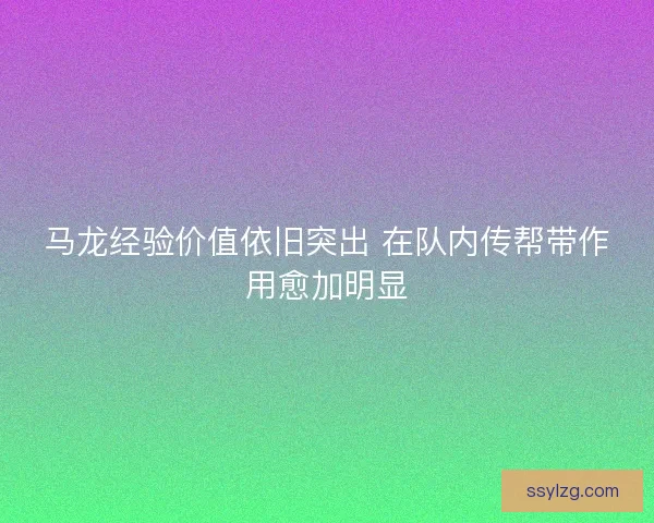 马龙经验价值依旧突出 在队内传帮带作用愈加明显